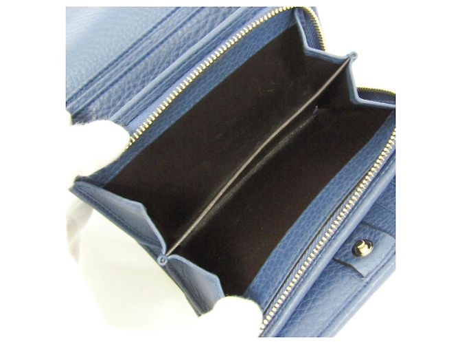 Gucci Bamboo Ledergeldbörse Blau - Ansicht 5
