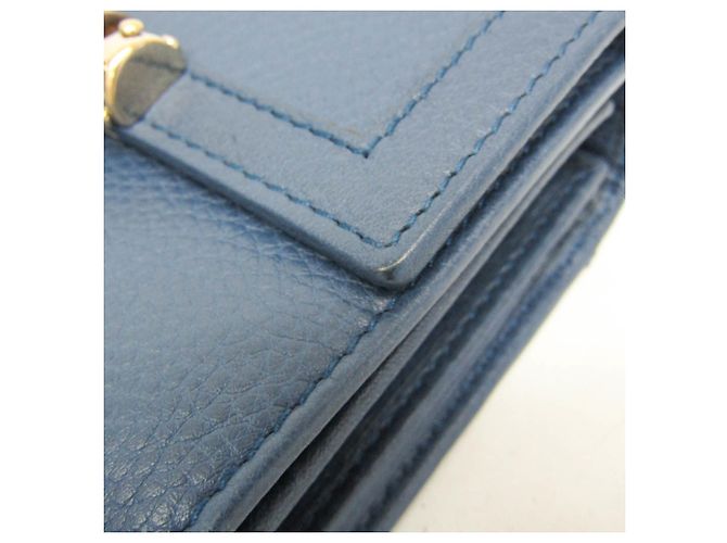 Gucci Bamboo Ledergeldbörse Blau - Ansicht 8