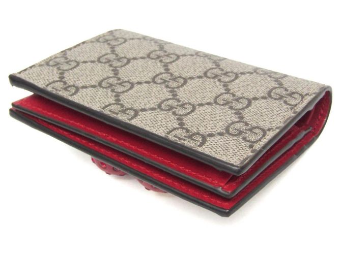 Cartera Bi-Fold Gucci GG Supreme Cereza Roja Beige - vista 2