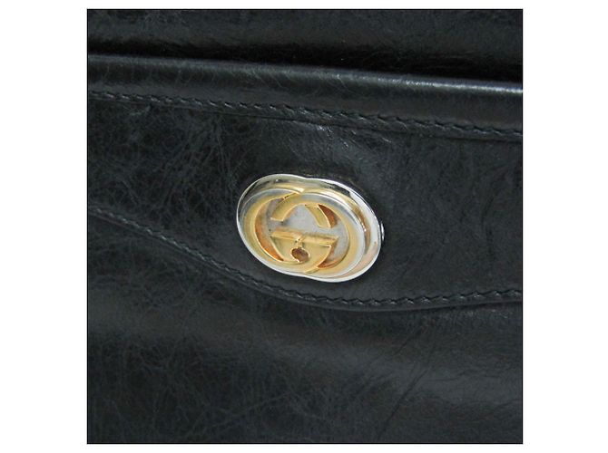 Clutch in pelle Gucci Interlocking 575991 Nero - vista 10
