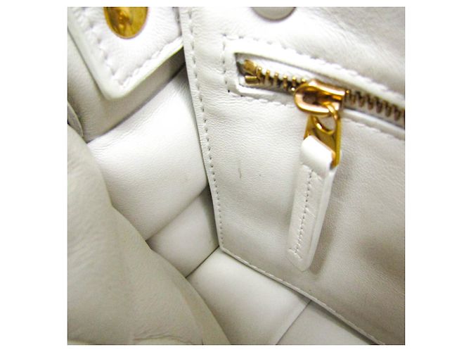 Borsa a Spalla Bottega Veneta Intrecciato Padded Cassette Bianco sporco - vista 17