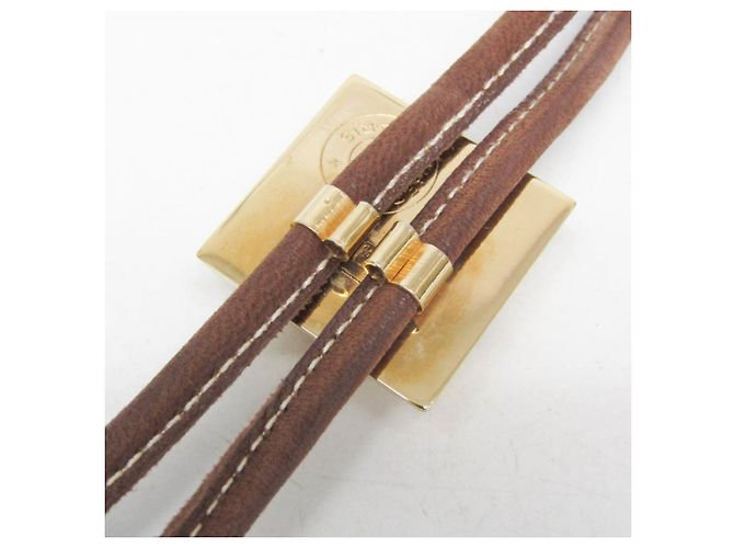 Hermès Gravata Bolo Hermes Medor Marrom Dourado - vista 11