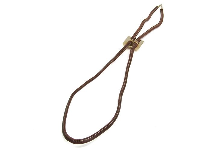 Hermès Gravata Bolo Hermes Medor Marrom Dourado - vista 2