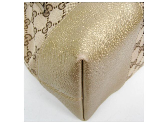 Borsa Gucci GG Canvas Bree 353120 Beige D'oro - vista 5