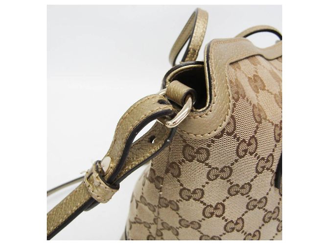 Borsa Gucci GG Canvas Bree 353120 Beige D'oro - vista 6