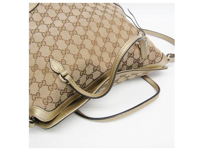 Borsa Gucci GG Canvas Bree 353120 Beige D'oro - vista 7