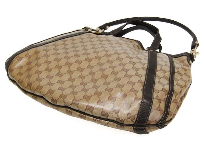 Borsa Gucci GG Crystal Marrone Beige - vista 2