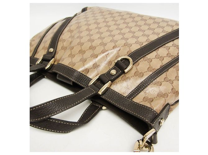 Borsa Gucci GG Crystal Marrone Beige - vista 9