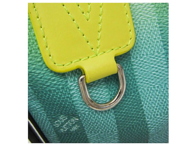 Louis Vuitton Damier Stripe Sac Marant Messenger Bag Nero Verde Giallo - vista 14