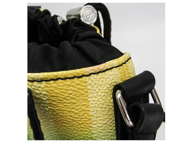 Louis Vuitton Damier Stripe Sac Marant Messenger Bag Nero Verde Giallo - vista 7