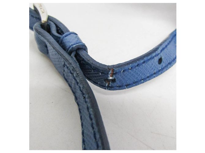 Portafoglio a tracolla/catena Prada Saffiano BT1020 Blu - vista 15