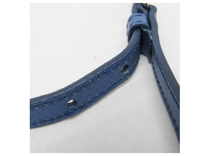 Portafoglio a tracolla/catena Prada Saffiano BT1020 Blu - vista 16