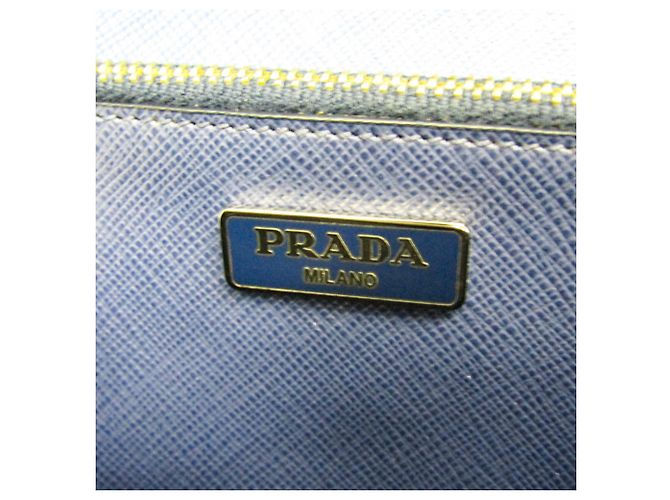 Portafoglio a tracolla/catena Prada Saffiano BT1020 Blu - vista 19