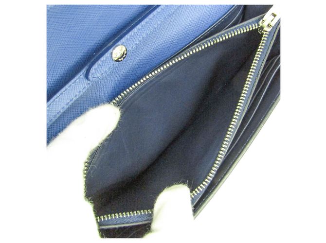 Portafoglio a tracolla/catena Prada Saffiano BT1020 Blu - vista 4