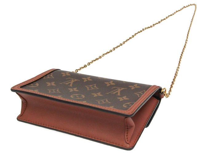 Louis Vuitton Monogram Reverse Dauphine Chain Wallet M68746 Marrone Beige - vista 2