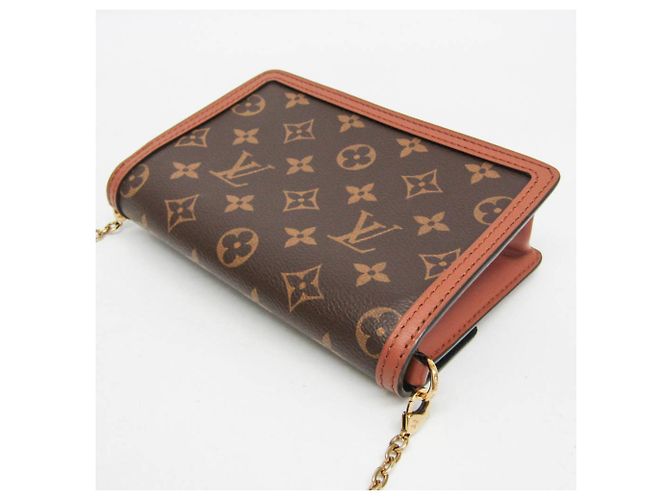 Louis Vuitton Monogram Reverse Dauphine Chain Wallet M68746 Marrone Beige - vista 8
