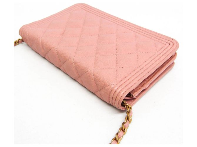 Cartera de cadena/hombro Chanel Boy de piel de becerro granulada para mujer - vista 10