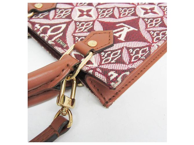 Louis Vuitton Monogram Jacquard Petite Sac Plat Marrone Bordò - vista 5