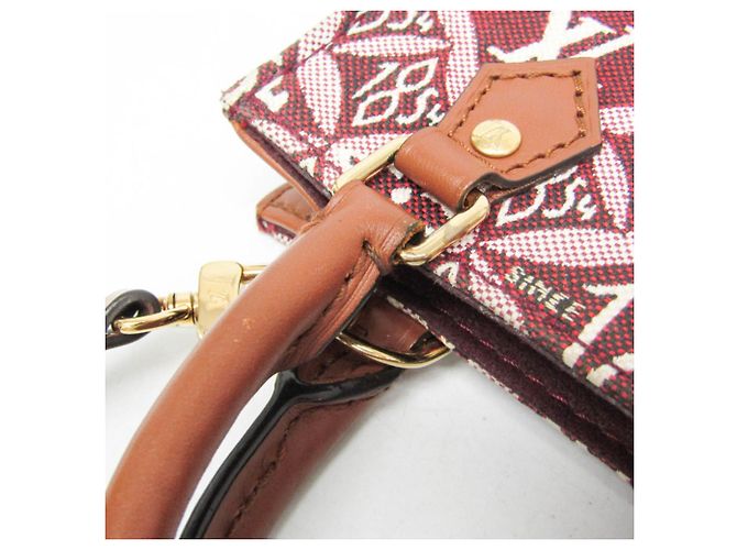 Louis Vuitton Monogram Jacquard Petite Sac Plat Marrone Bordò - vista 9