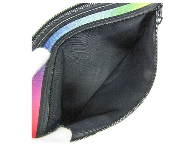 Louis Vuitton Taiga Rainbow Pochette M30347 Nero Multicolore - vista 11
