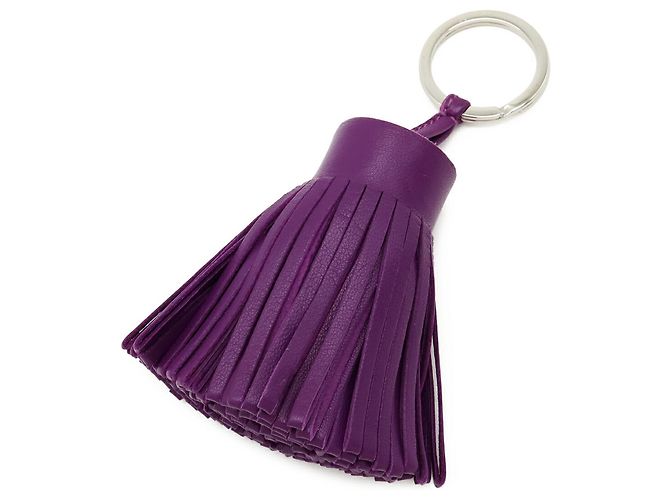 Hermès Llavero Hermes Carmen en piel Agneau Milo morado Púrpura - vista 2