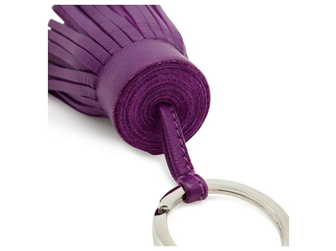 Hermès Llavero Hermes Carmen en piel Agneau Milo morado Púrpura - vista 4