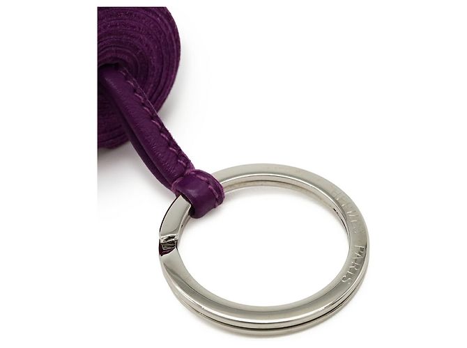Hermès Llavero Hermes Carmen en piel Agneau Milo morado Púrpura - vista 5