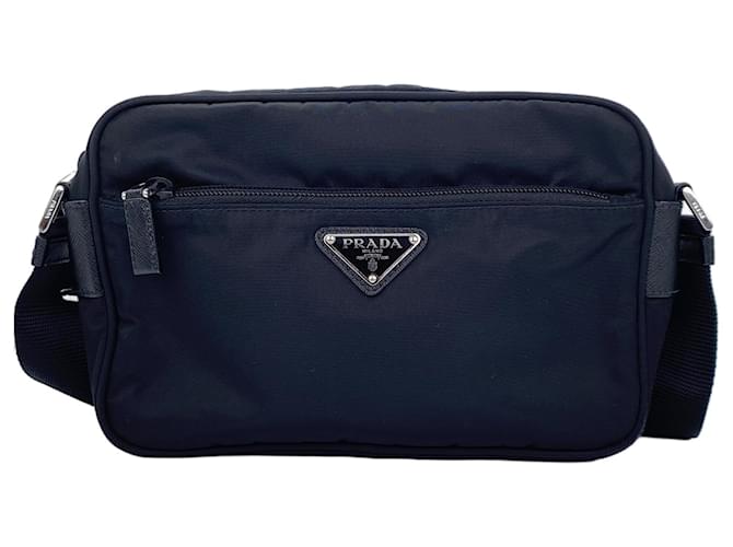 Borsa a Spalla PRADA Triangle Plate Nero - vista 2