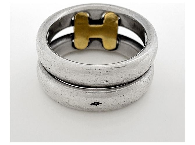Hermès Olympe Ring Silberfarbenes Metall mit Goldbeschichtung - Ansicht 3