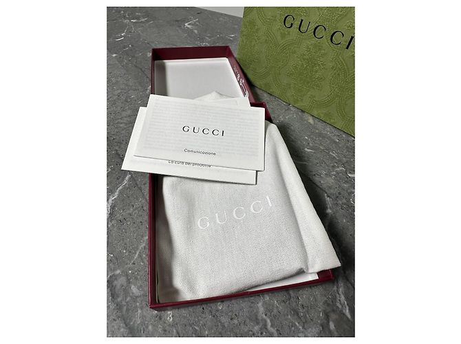 Gucci Piuma Jumbo GG Leder Kartenetui Schwarz Graphite Grau - Ansicht 12