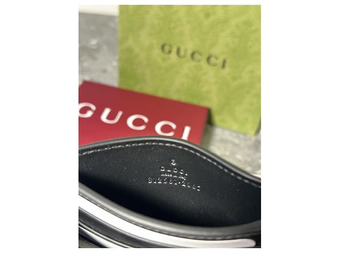 Gucci Piuma Jumbo GG Leder Kartenetui Schwarz Graphite Grau - Ansicht 4