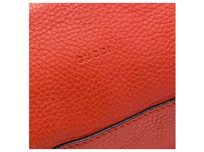 Borsa Gucci Orange in pelle di vitello Bamboo Large Rosso Arancione - vista 5