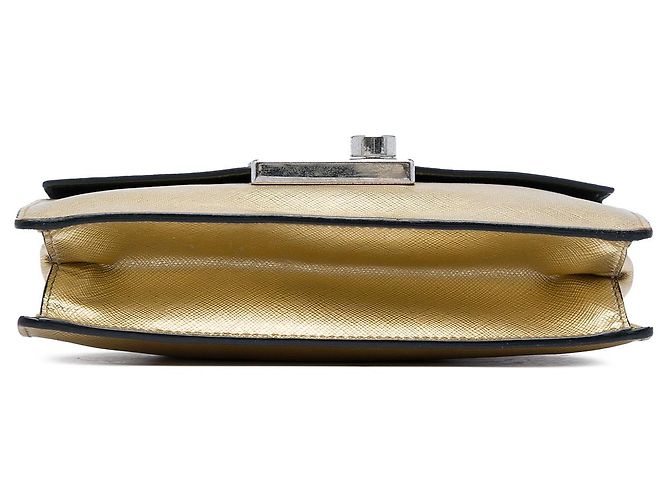 Borsa Prada Gold Saffiano Sound Lock D'oro - vista 3