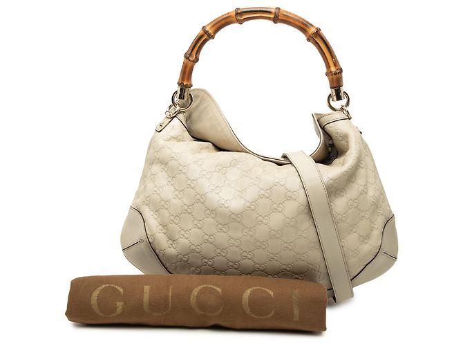 Borsa Gucci White Guccissima Bamboo Peggy Bianco Bianco sporco - vista 7