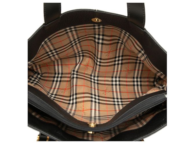 Tote in pelle nera Burberry Nero - vista 4
