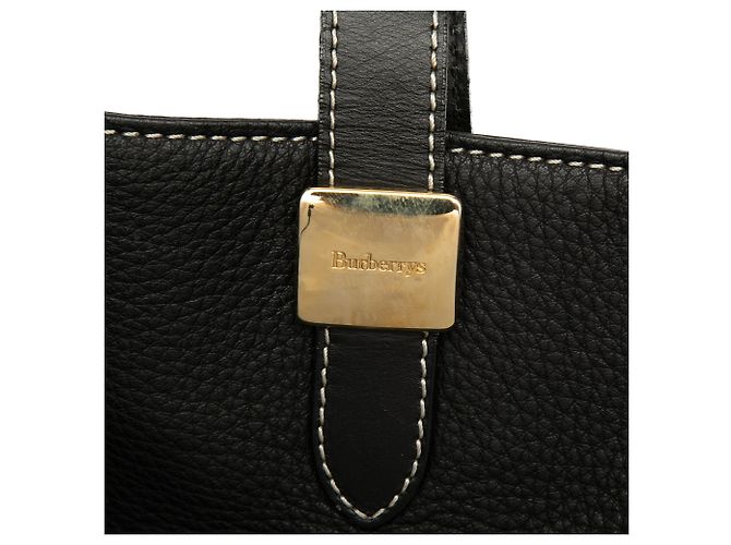 Tote in pelle nera Burberry Nero - vista 5
