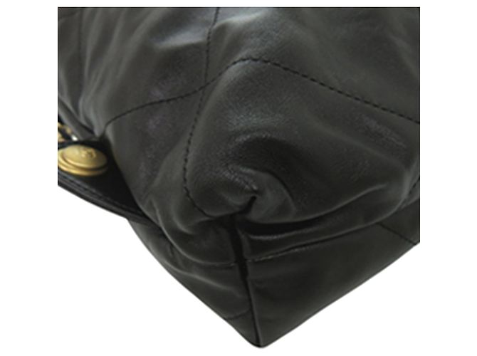 Chanel 22 Rucksack aus gestepptem glänzendem Kalbsleder Schwarz Large - Ansicht 12