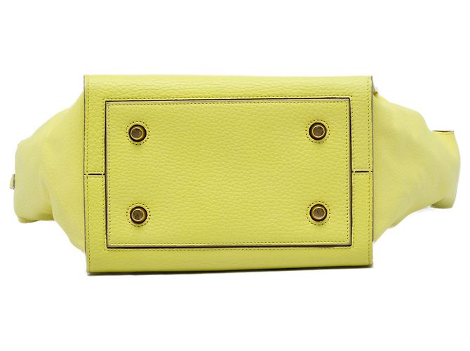 16 Céline Borsa Celine Tie Knot in pelle di vitello granulata gialla Small Giallo - vista 3