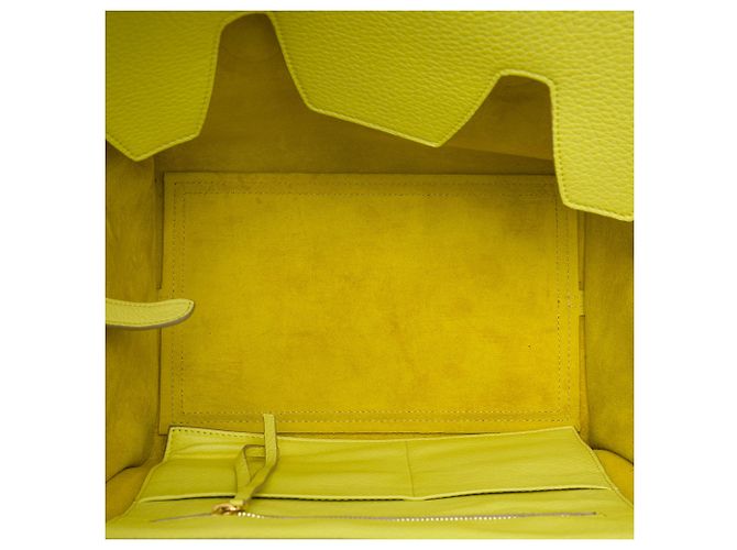 16 Céline Borsa Celine Tie Knot in pelle di vitello granulata gialla Small Giallo - vista 4