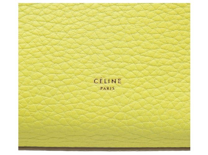 16 Céline Borsa Celine Tie Knot in pelle di vitello granulata gialla Small Giallo - vista 5
