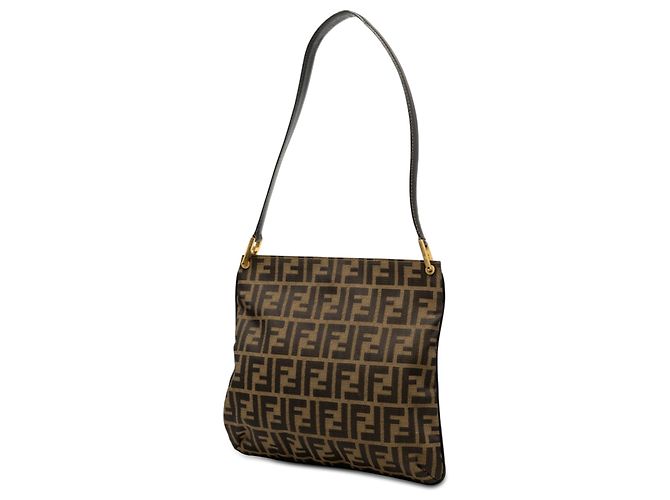 Borsa a tracolla Fendi in tela Zucca marrone - vista 2