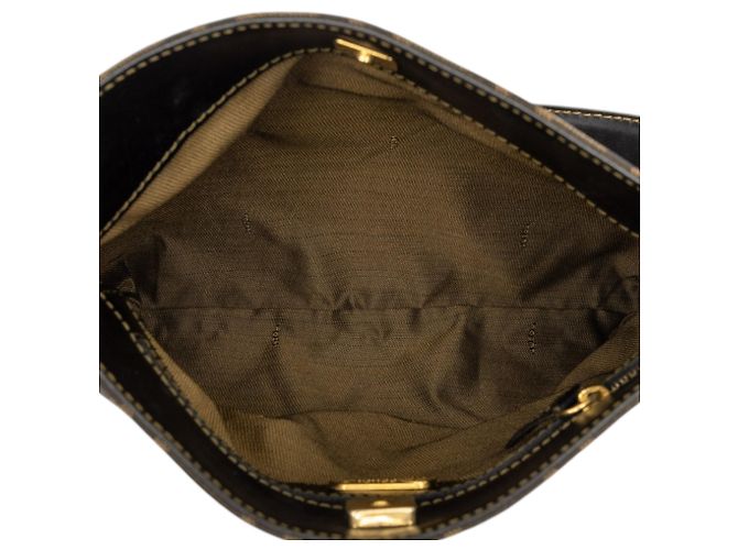 Borsa a tracolla Fendi in tela Zucca marrone - vista 4