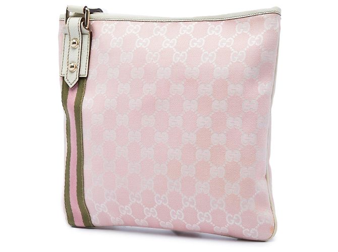 Gucci Pink GG Canvas Web Jolicoeur Crossbody Rosa - vista 2
