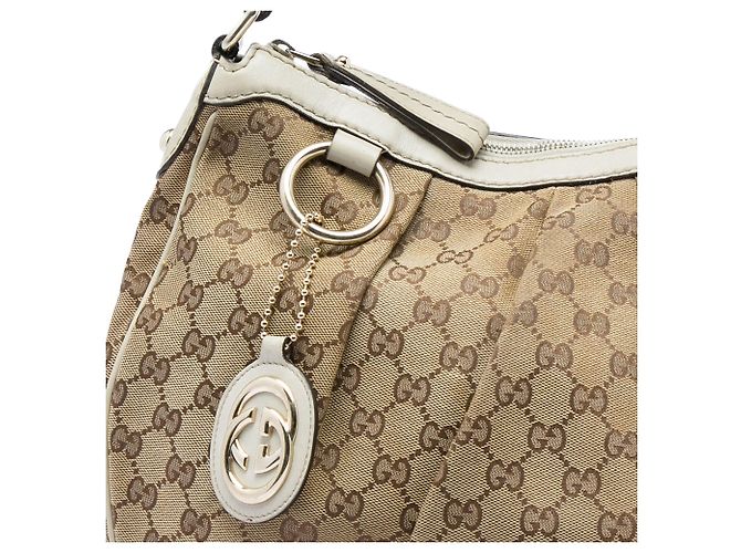 Borsa a tracolla Gucci Beige GG Canvas Sukey - vista 5