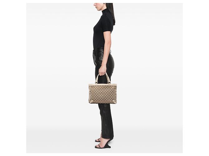 Gucci Abbey Tote aus beigem GG Canvas - Ansicht 6