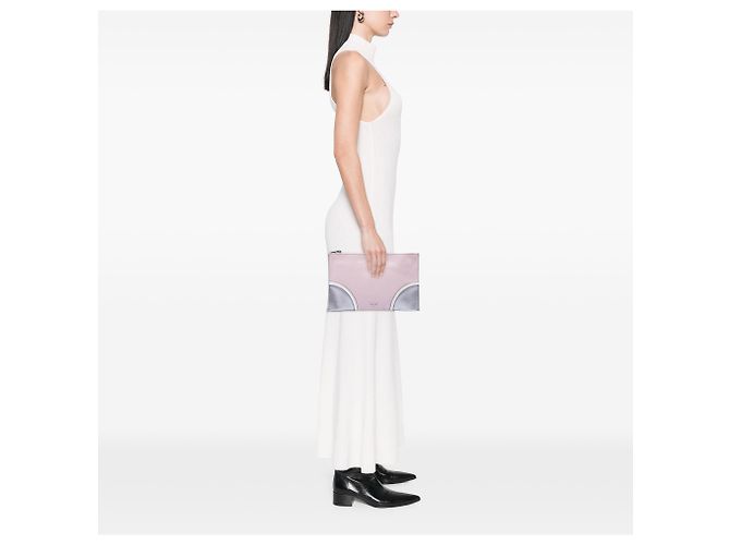 Clutch Saffiano tricolore rosa Prada - vista 6