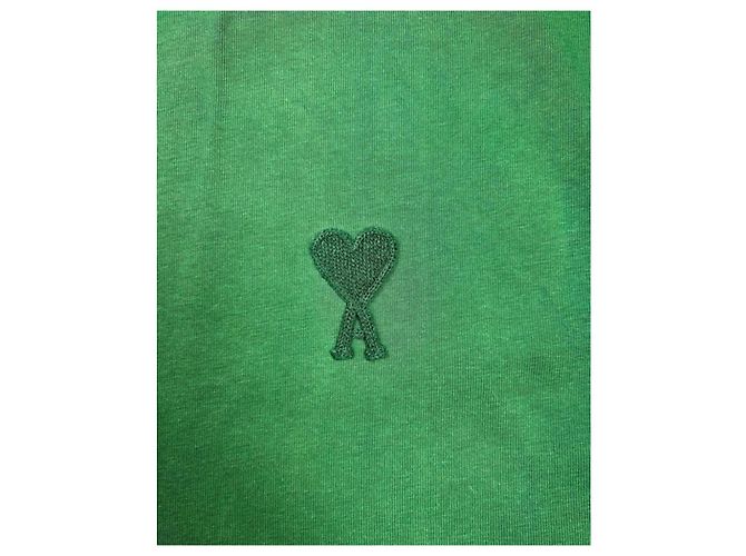 T-shirt AMI Paris Ami de Coeur verde - vista 3