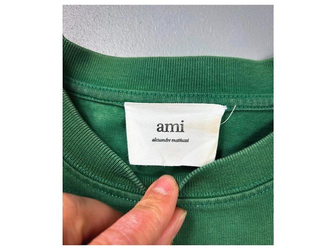 T-shirt AMI Paris Ami de Coeur verde - vista 7