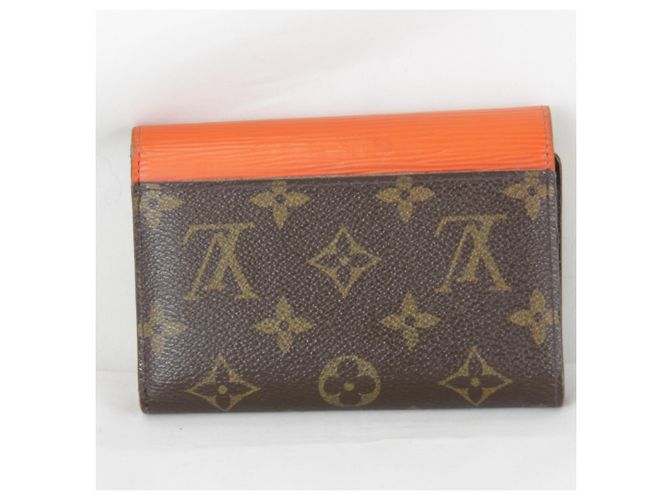 Cartera Louis Vuitton Portefeuille Marly Tri-fold Wallet Castaño Naranja Monograma - vista 2