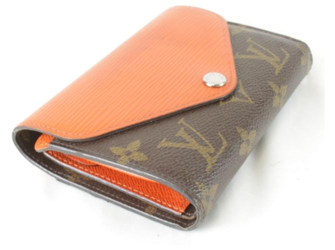 Cartera Louis Vuitton Portefeuille Marly Tri-fold Wallet Castaño Naranja Monograma - vista 5